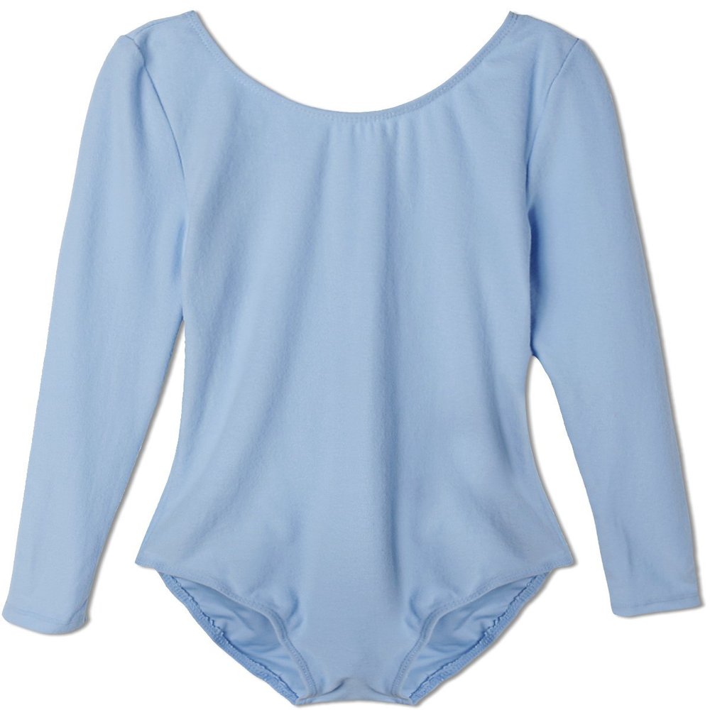 Agoky Kids Girls Long Sleeves Camisole Basic Team Ballet Dance wear Gymnastics GYM Leotard Blue 4