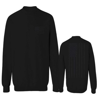 0021. Vintage American Flag United States of America Military us USA Patriotic Style Men's Crewneck Sweatshirt (Black X-Large)