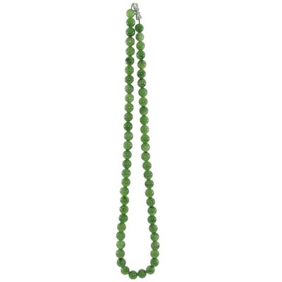 27"China Certified Nature Chalcedony Jade Lucky Tibet Beads Necklace Pendants