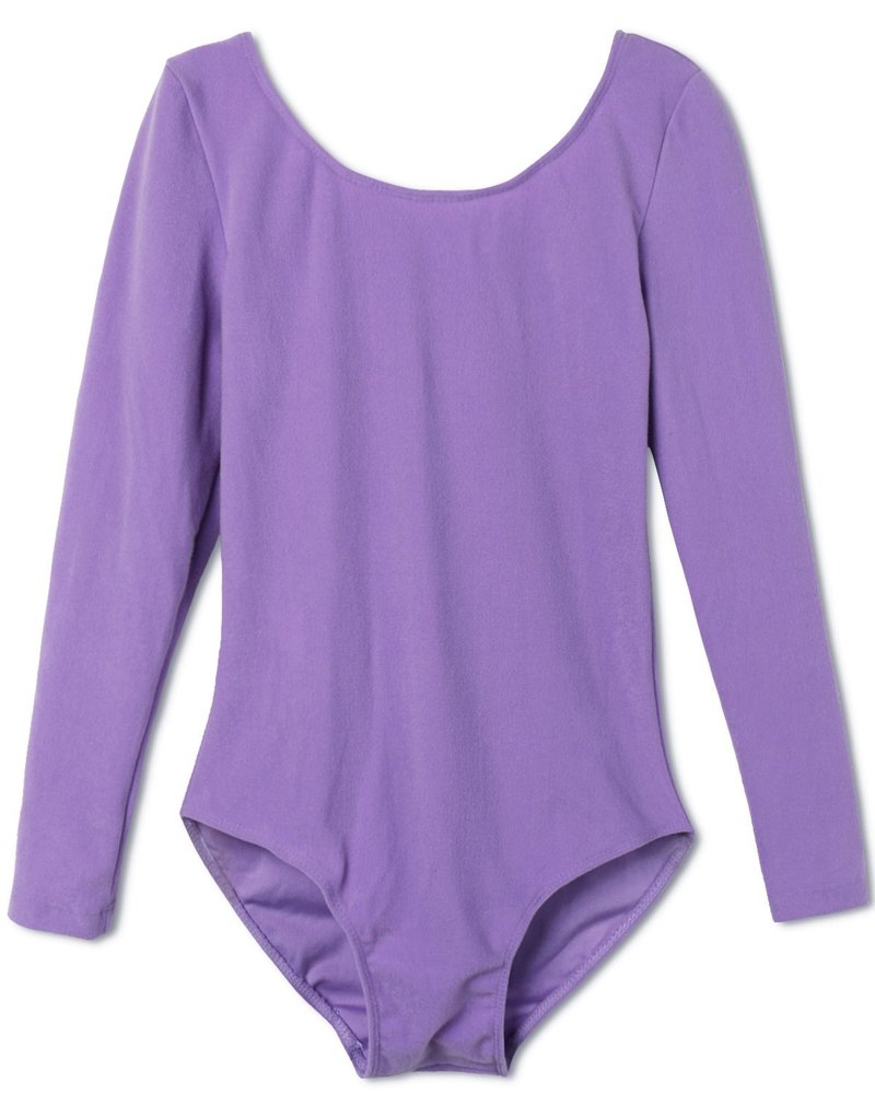Agoky Kids Girls Long Sleeves Camisole Basic Team Ballet Dance wear Gymnastics GYM Leotard Lavender 12