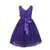 Agoky Kids Flower Girls V-Neck Chiffon Wedding Bridesmaid Dress Birthday Party Ball Gowns Purple 12 view 2