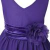 Agoky Kids Flower Girls V-Neck Chiffon Wedding Bridesmaid Dress Birthday Party Ball Gowns Purple 12 view 4