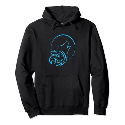 Cool Tribal Howling Geometric Wolf Hoodie
