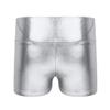 FEESHOW Girls Metallic Gymnastics Dance Shorts Shiny Booty Shorts Underwear Bottoms for Sports Cheer Performance Silver 10 view 2