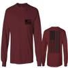 0021. Vintage American Flag United States of America Military us USA Patriotic Style Men's Long Sleeve t Shirt (Maroon Small) view 1