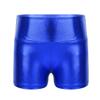 iiniim Girls Metallic High Waist Boy Cut Gymnastic Dance Shorts Cheer Dancing Booty Shorts for Sports or Performance Blue 8 view 1