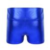 iiniim Girls Metallic High Waist Boy Cut Gymnastic Dance Shorts Cheer Dancing Booty Shorts for Sports or Performance Blue 8 view 2