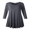LARACE 3/4 Sleeve Shirts for Women Plus Size Tunic Dressy Top Loose Fit Flare T-Shirt (4X, Deep Gray) view 1