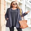 LARACE 3/4 Sleeve Shirts for Women Plus Size Tunic Dressy Top Loose Fit Flare T-Shirt (4X, Deep Gray) view 2