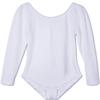 Agoky Kids Girls Long Sleeves Camisole Basic Team Ballet Dance wear Gymnastics GYM Leotard White 12 view 1