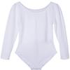 Agoky Kids Girls Long Sleeves Camisole Basic Team Ballet Dance wear Gymnastics GYM Leotard White 12 view 2