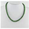 0.3" China Certified Nature Hetian Nephrite Jade Women's Green Round Beads Necklace view 1
