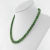 0.3" China Certified Nature Hetian Nephrite Jade Women's Green Round Beads Necklace view 3