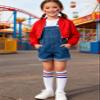 Zando Knee High Tube Socks Kids Classic Triple Stripes Soft Athletic Children Halloween Cosplay Socks for Boys Girls 1 Pairs White Blue Red 4-6 Years view 2