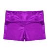 Agoky Kids Girls Metallic Shiny Gymnastics Workout Yoga Dance Sports Shorts Bottoms Purple 8 view 3