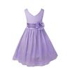 Agoky Kids Flower Girls V-Neck Chiffon Wedding Bridesmaid Dress Birthday Party Ball Gowns Lavender 12 view 1