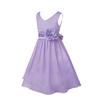 Agoky Kids Flower Girls V-Neck Chiffon Wedding Bridesmaid Dress Birthday Party Ball Gowns Lavender 12 view 3