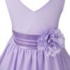 Agoky Kids Flower Girls V-Neck Chiffon Wedding Bridesmaid Dress Birthday Party Ball Gowns Lavender 12 view 4