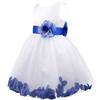 Agoky Kids Girls Petals Wedding Bridesmaid Formal Pageant Floral Tulle Flower Dress Navy Blue 4 view 2
