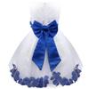 Agoky Kids Girls Petals Wedding Bridesmaid Formal Pageant Floral Tulle Flower Dress Navy Blue 4 view 3