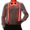 2 Pcs/Set, Light Up Men's LED Suspenders And Bow Tie, Perfect for Music Festival Halloween Costume Party (Red) view 1