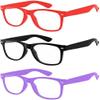 3 Pairs Kids Clear Lens Sunglasses Protect Child's Eyes Red Black Purple view 1