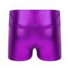 iiniim Girls Metallic High Waist Boy Cut Gymnastic Dance Shorts Cheer Dancing Booty Shorts for Sports or Performance Purple 12 view 2