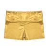 TiaoBug Girls Metallic Wet Look Dance Shorts Sparkle Glitter Tumbling Bottoms Sports Cheer Yoga Gymnastics Athletic Shorts High Waist Gold 8 view 3
