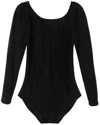 Agoky Kids Girls Long Sleeves Camisole Basic Team Ballet Dance wear Gymnastics GYM Leotard Black 8