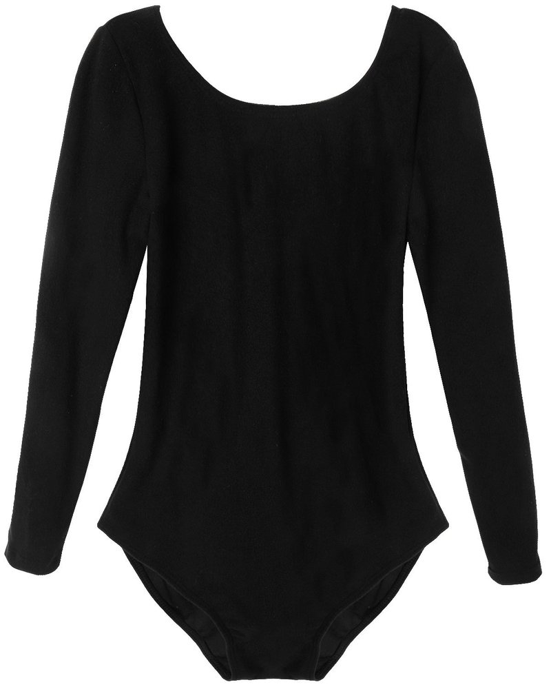 Agoky Kids Girls Long Sleeves Camisole Basic Team Ballet Dance wear Gymnastics GYM Leotard Black 8