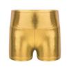 Agoky Kids Girls Metallic Shiny Gymnastics Workout Yoga Dance Sports Shorts Bottoms Gold 8 view 1