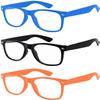 3 Pack Kids Clear Lens Sunglasses Blue Black Orange view 1
