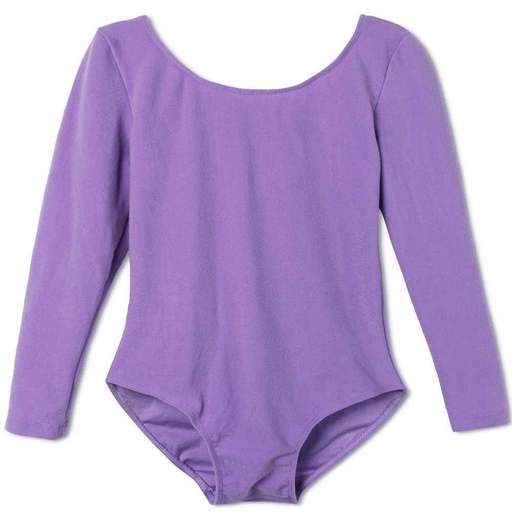 Agoky Kids Girls Long Sleeves Camisole Basic Team Ballet Dance wear Gymnastics GYM Leotard Lavender 6