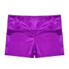 TiaoBug Girls Metallic Wet Look Dance Shorts Sparkle Glitter Tumbling Bottoms Sports Cheer Yoga Gymnastics Athletic Shorts High Waist Purple 8 view 3