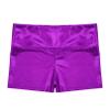 TiaoBug Girls Metallic Wet Look Dance Shorts Sparkle Glitter Tumbling Bottoms Sports Cheer Yoga Gymnastics Athletic Shorts High Waist Purple 8 view 4