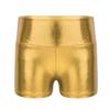 iiniim Girls Metallic High Waist Boy Cut Gymnastic Dance Shorts Cheer Dancing Booty Shorts for Sports or Performance Gold 6 view 1