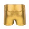 iiniim Girls Metallic High Waist Boy Cut Gymnastic Dance Shorts Cheer Dancing Booty Shorts for Sports or Performance Gold 6 view 2