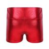 Agoky Kids Girls Metallic Shiny Gymnastics Workout Yoga Dance Sports Shorts Bottoms Red 8 view 2
