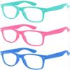 3 Pack Kids Clear Lens Green Glasses Protect Child's Eyes Turquoise Pink Blue view 1