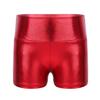 Agoky Kids Girls Metallic Shiny Gymnastics Workout Yoga Dance Sports Shorts Bottoms Red 6 view 1