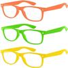 3 Pack Kids Clear Lens Glasses Protect Child's Eyes Orange Green Yellow view 1