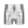 Agoky Kids Girls Metallic Shiny Gymnastics Workout Yoga Dance Sports Shorts Bottoms Silver 12 view 1