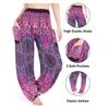 Lannaclothesdesign Harem Pants Women High Waist Bohemian Yoga Pants with Pockets - Boho Hippie Clothes (S, Purple) view 4