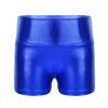 Agoky Kids Girls Metallic Shiny Gymnastics Workout Yoga Dance Sports Shorts Bottoms Blue 12 view 1