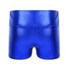 Agoky Kids Girls Metallic Shiny Gymnastics Workout Yoga Dance Sports Shorts Bottoms Blue 12 view 2