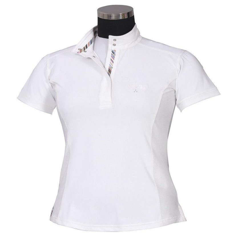Equine Couture Children's Cara Short Sleeve Show Shirt - White - X-Large