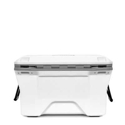 Camco Currituck White and Gray 30 Quart Cooler - Rugged Exterior Made for Camping, Hunting, Fishing and Tailgating - Comes with Cooler Basket (51710), White Exterior - Gray Interior
