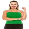 Kurve Plus Size The Excellent Crop Strapless Tube Top, UV Protective Fabric UPF 50+ (Made with Love in The USA) Green-b view 1