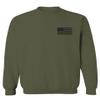 0021. Vintage American Flag United States of America Military us USA Patriotic Style Men's Crewneck Sweatshirt (Olive, Medium) view 2