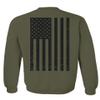 0021. Vintage American Flag United States of America Military us USA Patriotic Style Men's Crewneck Sweatshirt (Olive, Medium) view 3
